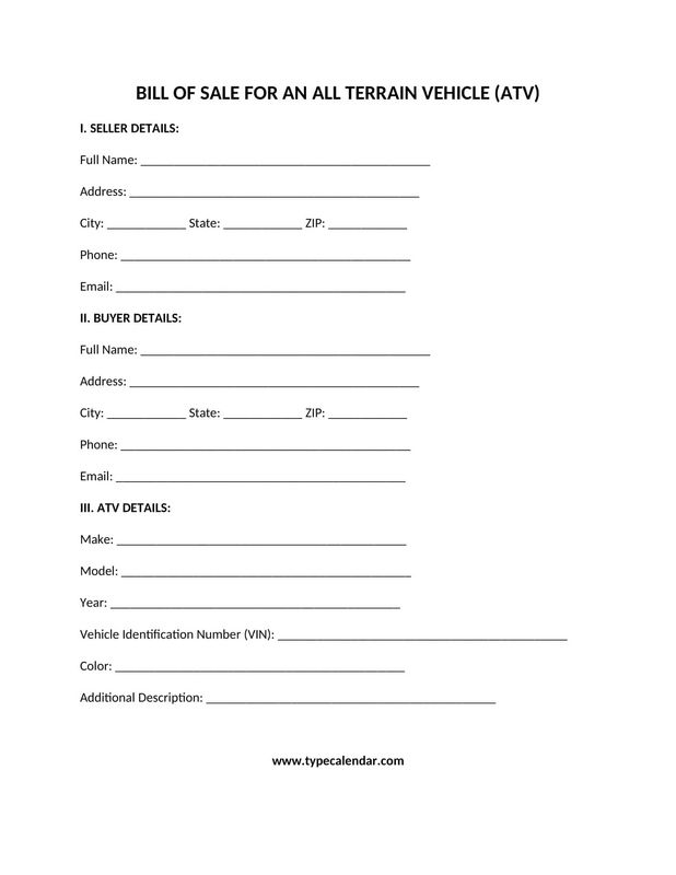 Mobile (Manufactured) Home Bill of Sale